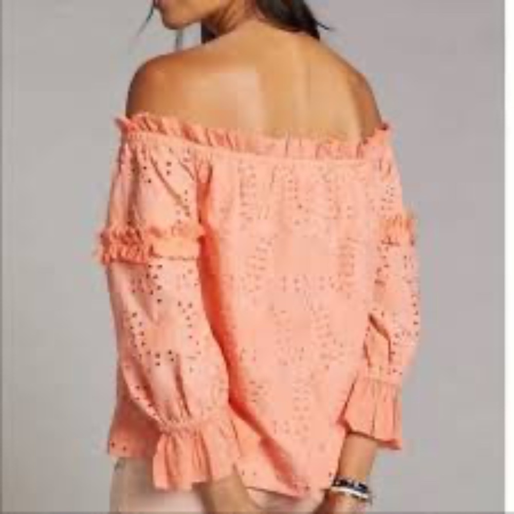 Anthropologie Jane Eyelet Off the Shoulder Top - Picture 3 of 11